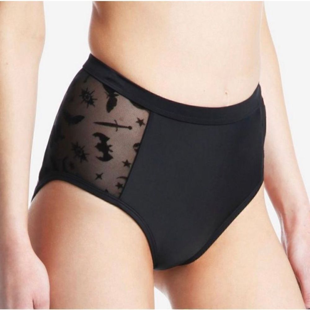 ❤️Hot Topic Black Mesh Snake High-Waisted Swim Bottoms